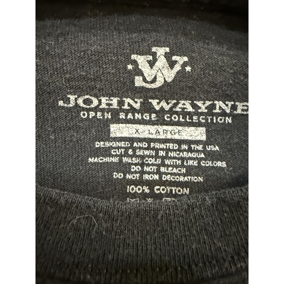 John Wayne TShirt Mens XL Black Western Quote Graphic Open Range USA Gorpcore - Picture 4 of 7